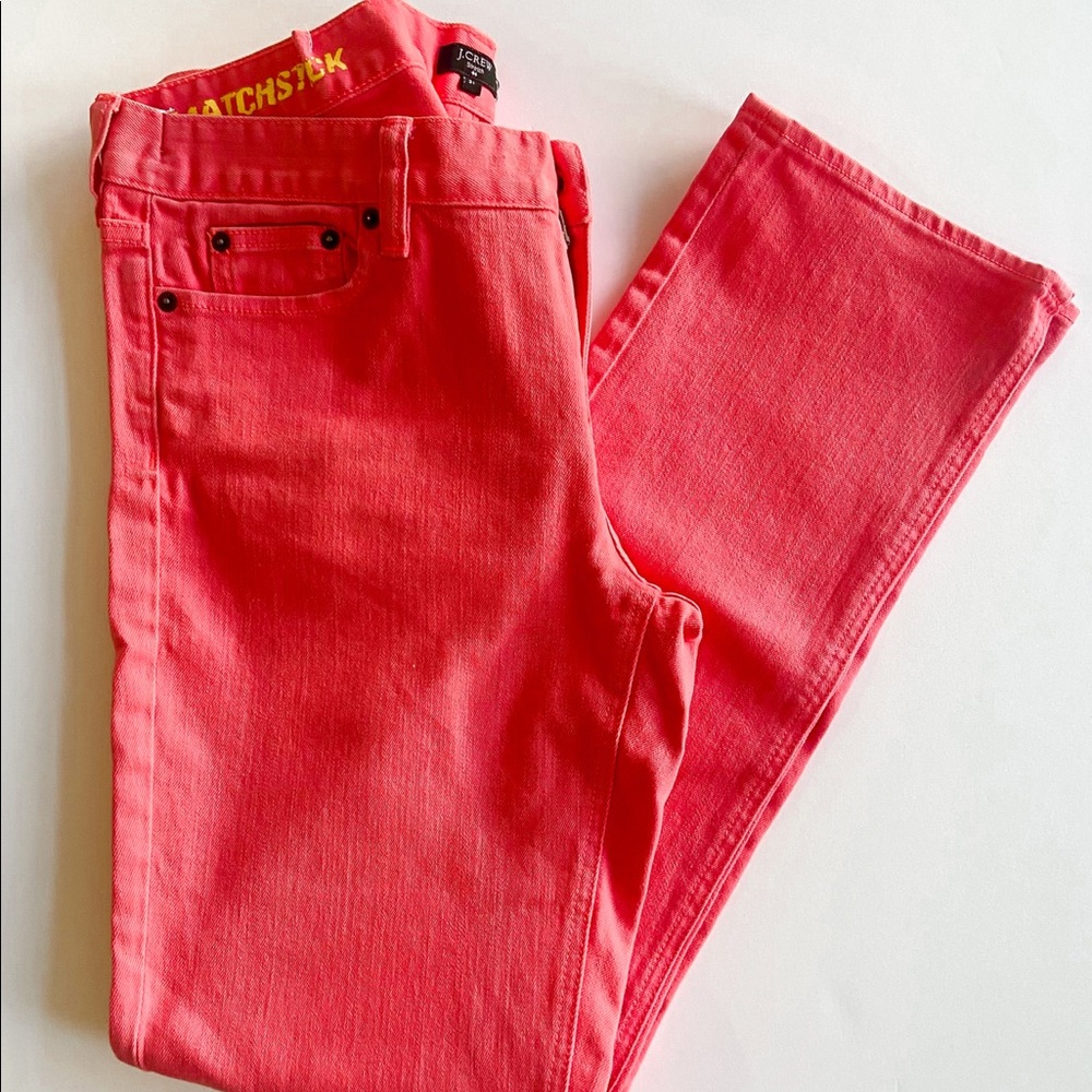 J. Crew Matchstick Stretch Jeans. Salmon, Pink, NWOT Size 31